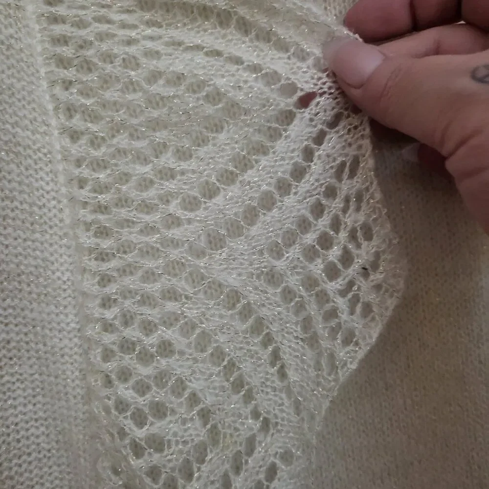 Elle Off-white Long Cardigan Sweater